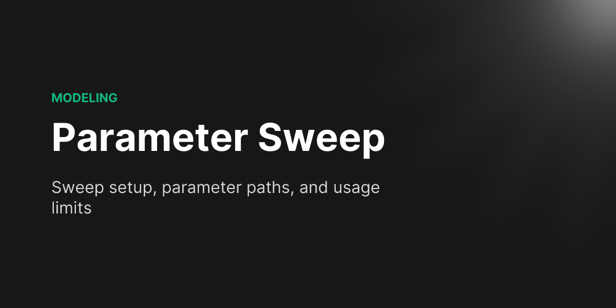 Parameter Sweep - Dreapex TMM Docs