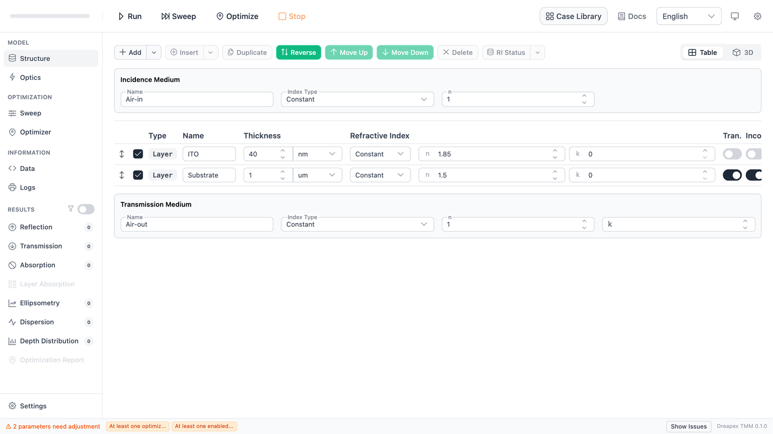 Baseline structure page