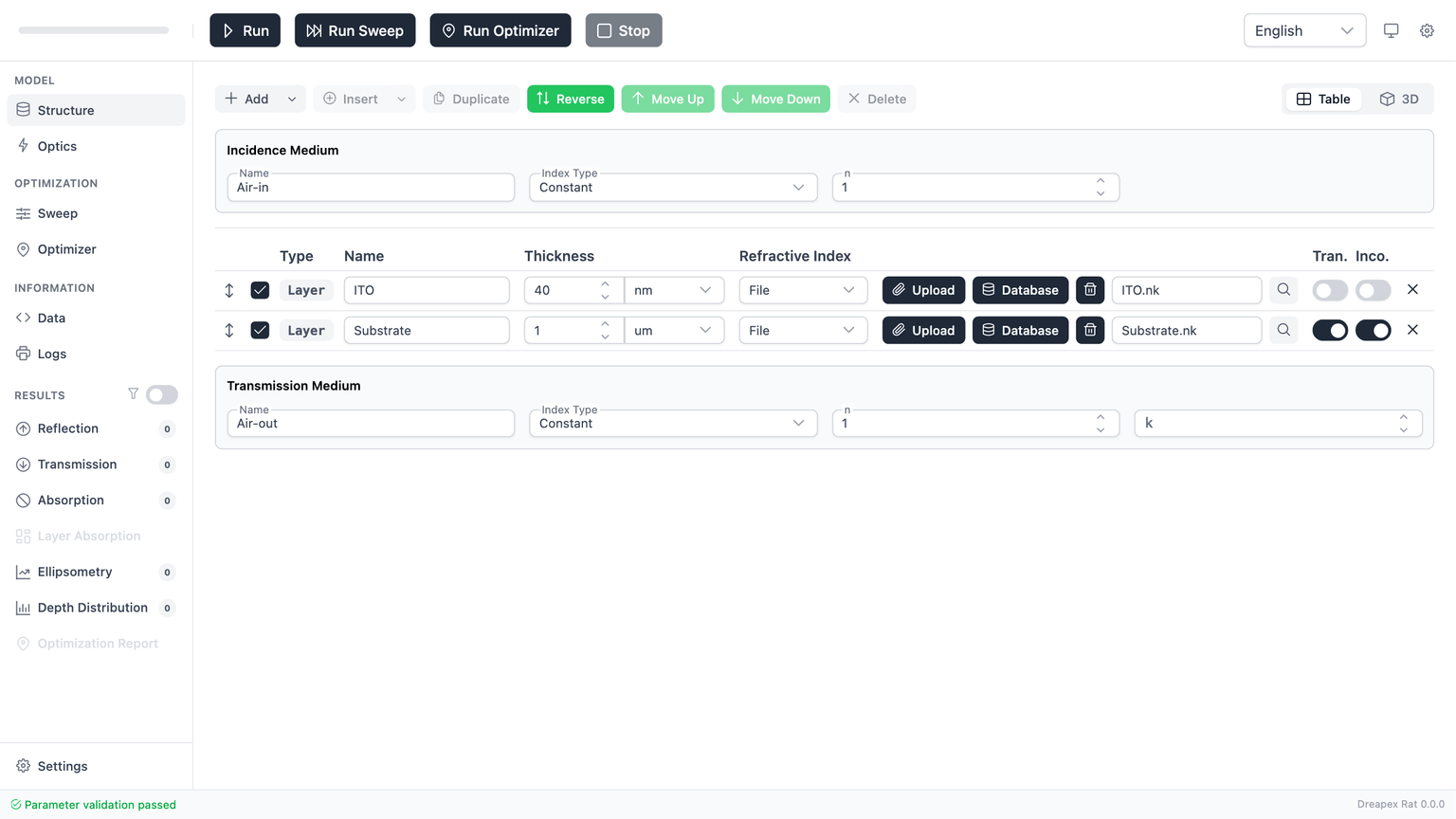 基本结果示例的结构配置