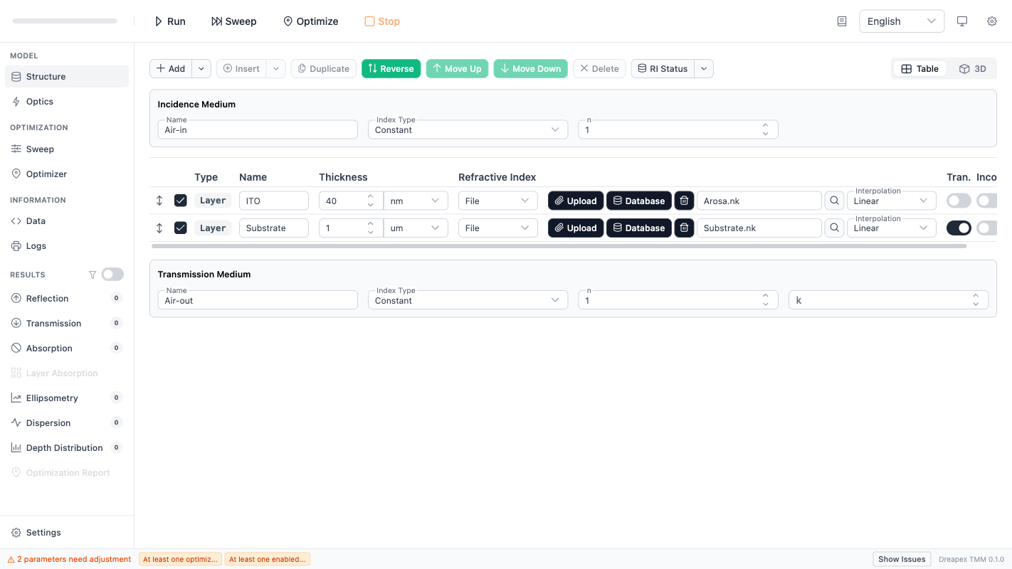 Dispersion Analysis Structure Setup