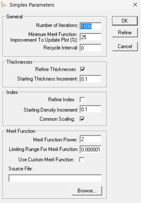 Essential Macleod 的膜厚细化与迭代设置